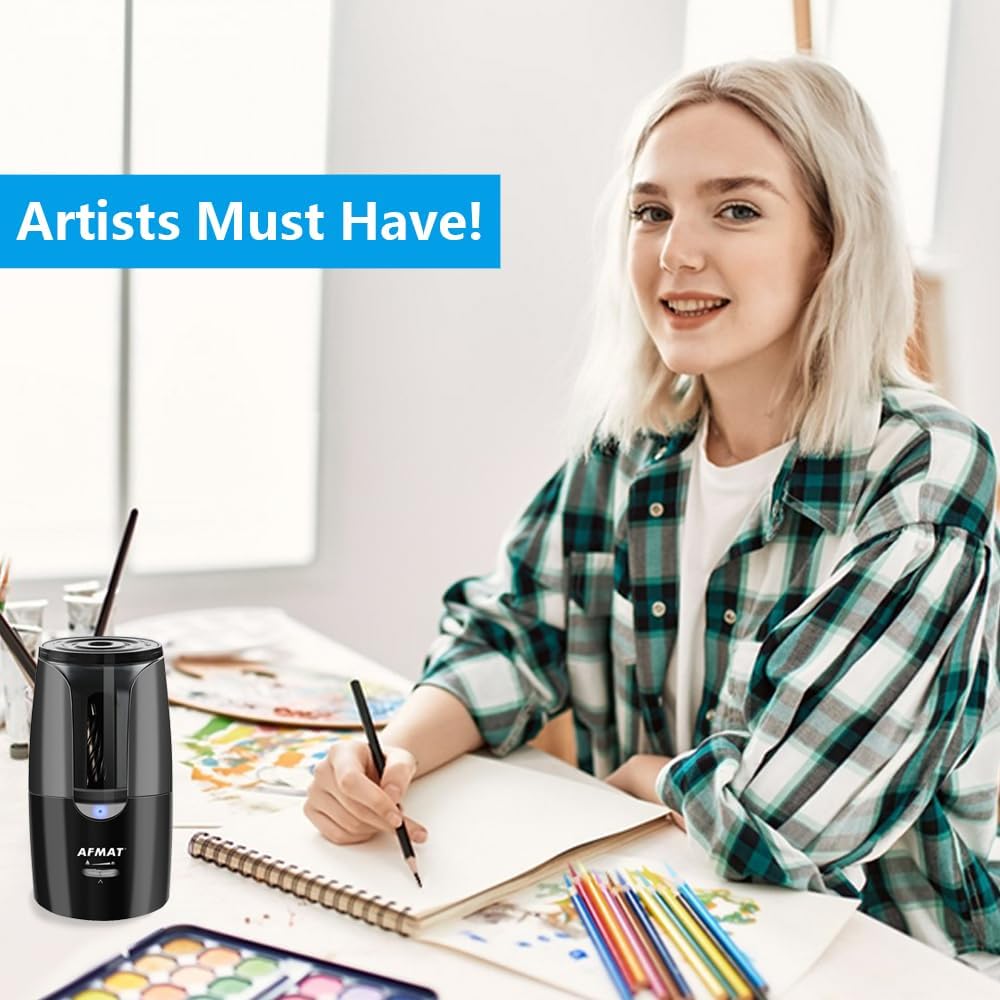 Electric Rechargeable Long Point Pencil Sharpener for Artist,PS29