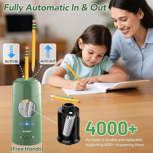 Fully Automatic Rechargeable Electric Pencil Sharpener for 7-11.5mm Colored/Jumbo Pencils,PSX6GN