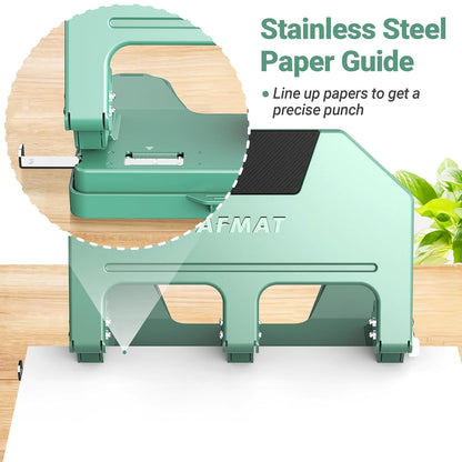 AFMAT HPX3 3 Hole Punch Heavy Duty, 40-Sheet 3 Hole Puncher for Binder, Metal Three Hole Punch w/ 10000+ Punching Times,Blue