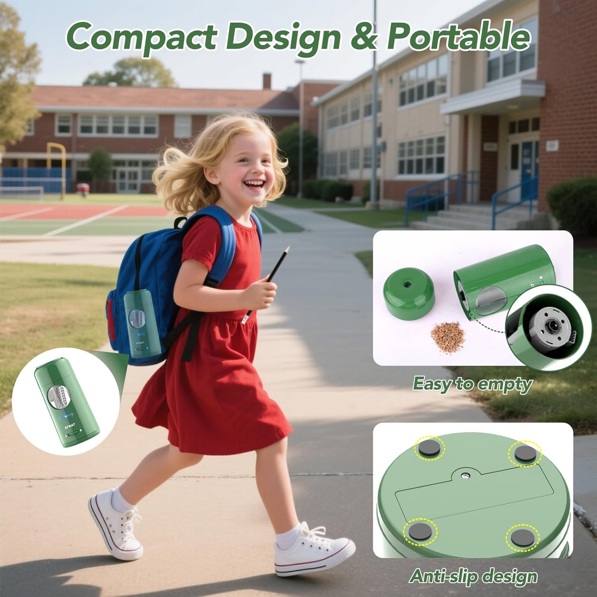 🎁Perfect Gift For A Teacher🎁Fully Automatic Rechargeable Electric Pencil Sharpener for 7-11.5mm Colored/Jumbo Pencils,PSX6GN