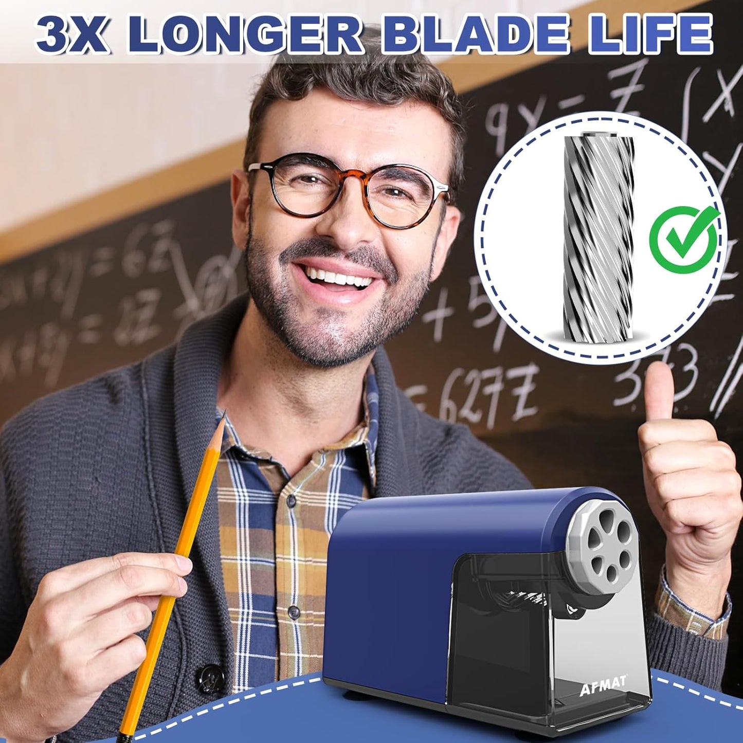 6 Holes Electric Pencil Sharpener,PSX2BL