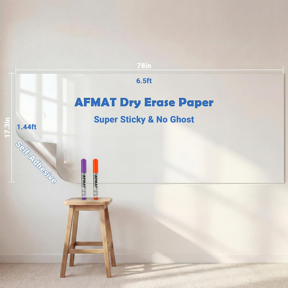 AFMAT White Board Dry Erase Paper, 78