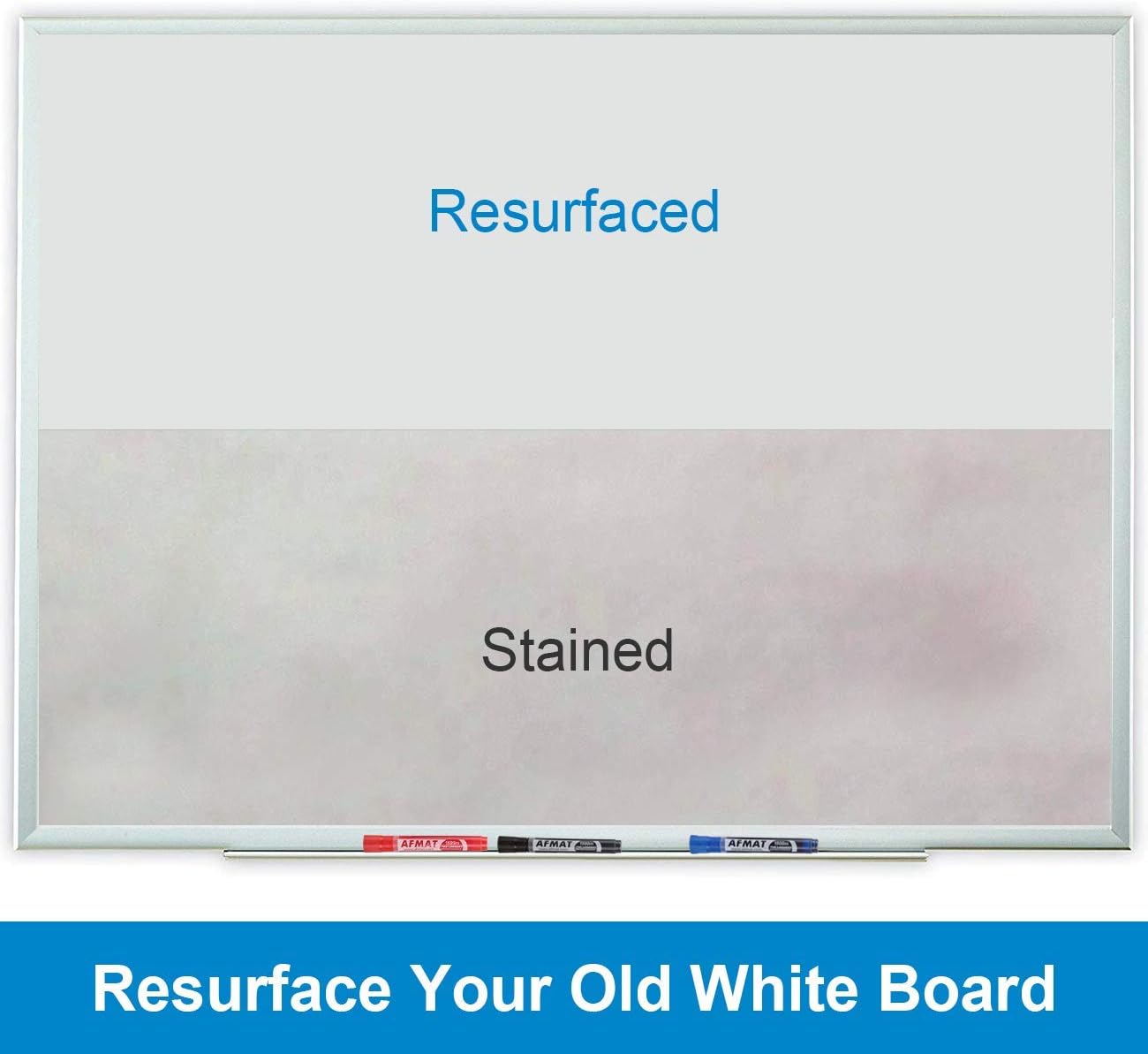 AFMAT D49 White Board Paper, 8x4 ft Dry Erase White Board Sticker, Peel and Stick Whiteboard, Dry Erase Paper Roll with Adhesive Backing, Extra Large, Super Sticky, No Ghost, 3 Markers