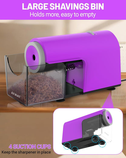 Newly Upgraded Fully Automatic Electric Pencil Sharpener for 6.5-10.5mm No.2/Jumbo/Colored Pencils,3X Longer Cutter Life, PSC5PR