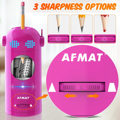 AFMAT PSX5ET Robot Fully Automatic Electric Pencil Sharpener for Colored Pencils 7-11.5mm,PSX5BKET