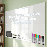 6x4ft Dry Erase Whiteboard Paper, Large White Board Stickers for Wall, 6x4ft Dry Erase Paper Roll with Adhesive Backing, Perfect Replacement for White Board, No Ghost After 60 Days, 9 Much Better Markers, WS48E
