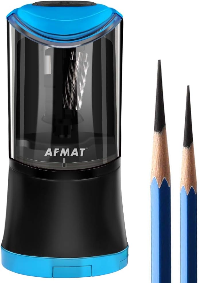 🎨Artists Must Have 🎨Electric Long Point Pencil Sharpener, 2 Holes, Fast Sharpen & Auto Stop, 8-17mm Long Point, Rechargeable Artist Pencil Sharpener for 6-9.6mm Large Pencils, Charcoal/Drawing/Colored Pencils,PS09