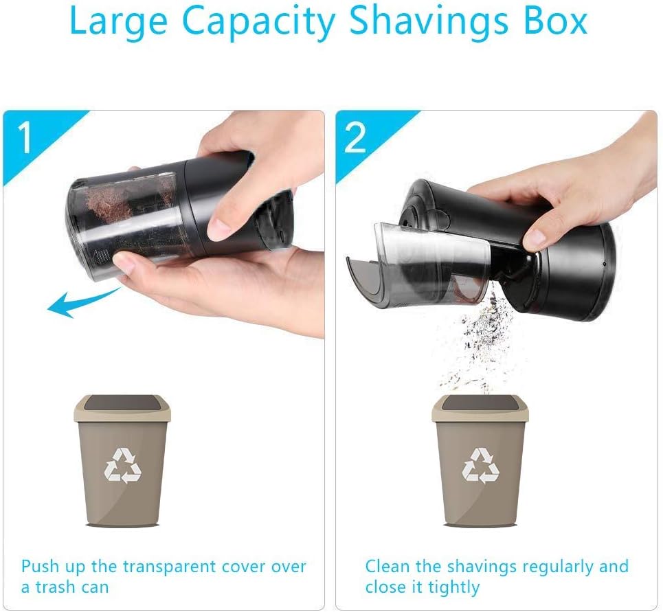 AFMAT PS09 Rechargeable Auto Stop Long Point Pencil Sharpener  for Artist,8-17mm Long Pencil Nibs,for 6-9.6mm Large Pencil Charcoal Drawing Sketching Colored Pencils,Blue