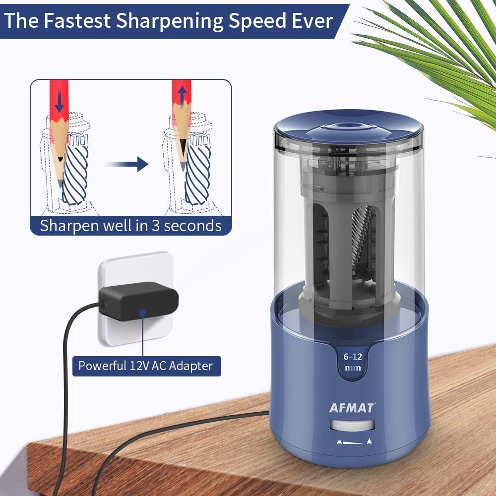 🔵Used-good🔵Electric Pencil Sharpener Auto Stop for 6-12mm No.2/Jumbo Pencils,PS93BL
