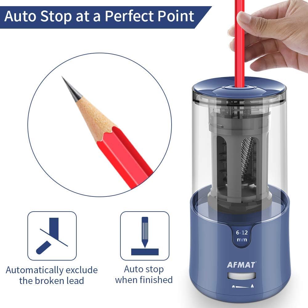 🔵Used-good🔵Electric Pencil Sharpener Auto Stop for 6-12mm No.2/Jumbo Pencils,PS93BL