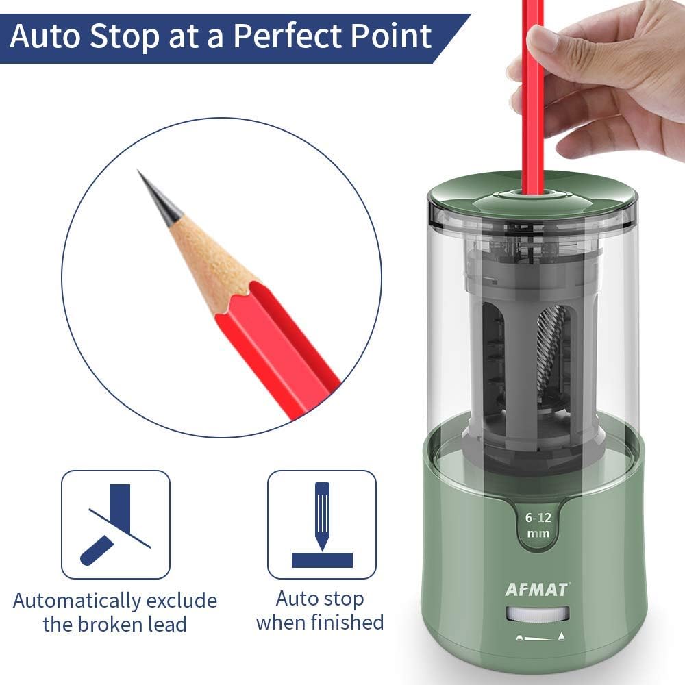 🔵Used-good🔵Electric Pencil Sharpener Auto Stop for 6-12mm No.2/Jumbo Pencils,PS94GN