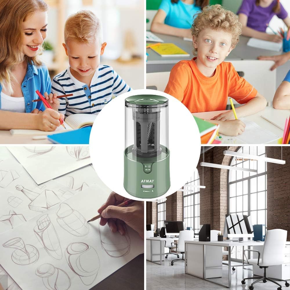 🔵Used-good🔵Electric Pencil Sharpener Auto Stop for 6-12mm No.2/Jumbo Pencils,PS94GN
