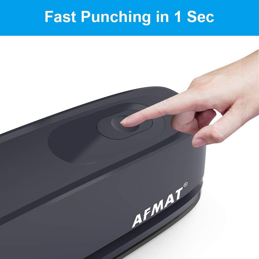 AFMAT HP08 Hole Punch, AFMAT Electric Three Hole Punch Heavy Duty, 20-Sheet Punch Capacity,Gray