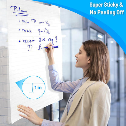 AFMAT YY15 Sticky Easel Pad, 6-Pad Lined Chart Paper, 25 x 30 inches, 30 Sheets/Pad