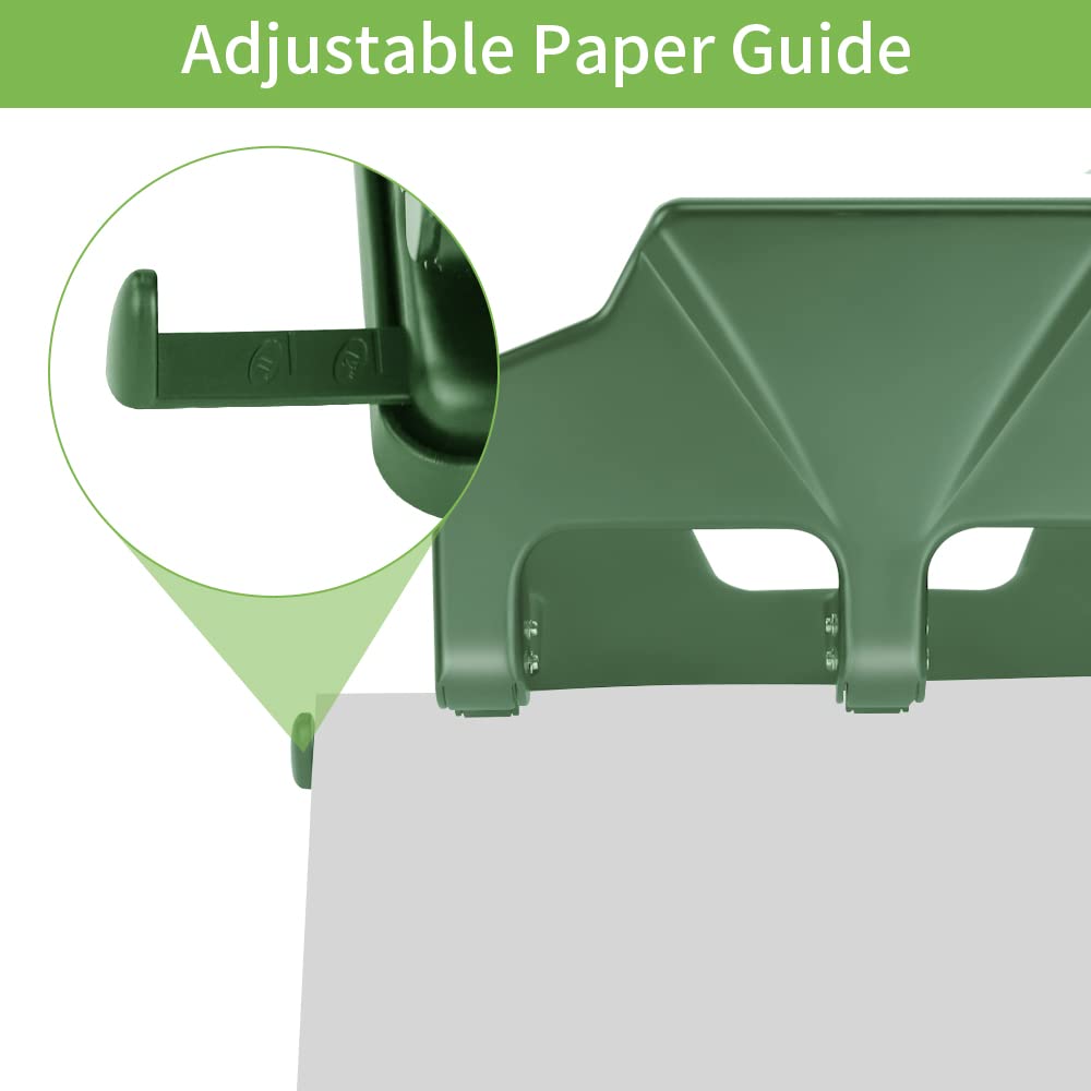 AFMAT 3-Loch-Stanzer, robust, 40-Blatt-Dreilocher, 50 % weniger Kraftaufwand, Metall-Papierstanzer mit großem Chipfach, Modell: HP14 (Schwarz)