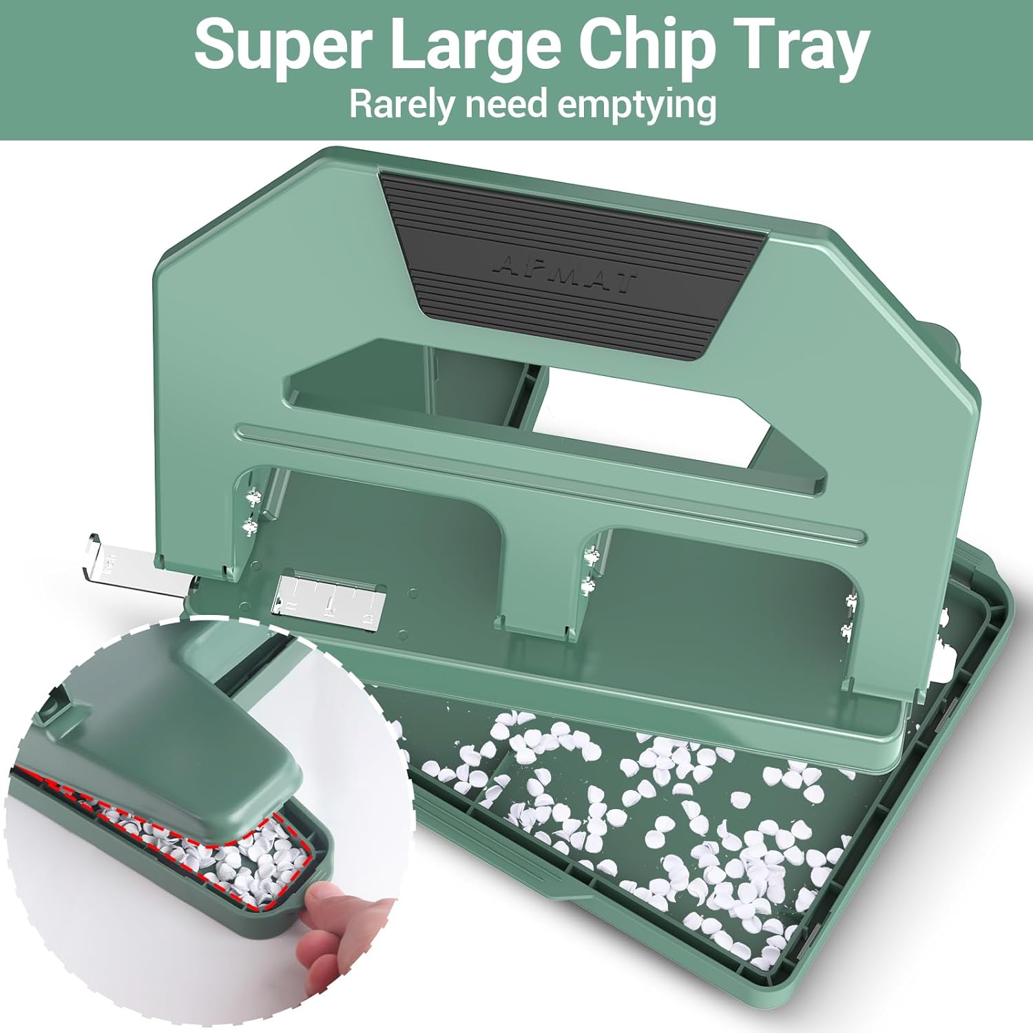 AFMAT HPX2 3 Hole Puncher Heavy Duty, 40-Sheet Heavy Duty Three Hole Punch, 50% Reduced Effort Paper Punch, 10000+ Punching Times,Black