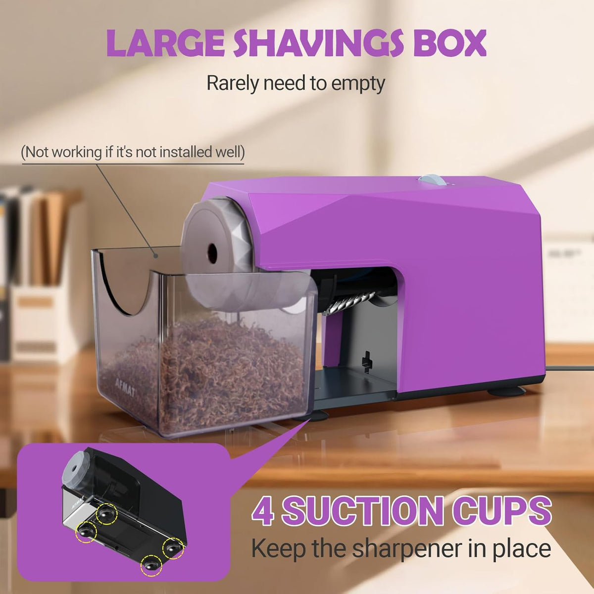 ✅Newest Model With Best Features✅Newly Upgraded Fully Automatic Electric Pencil Sharpener for 6.5-10.5mm No.2/Jumbo/Colored Pencils,3X Longer Cutter Life,PSC4PR