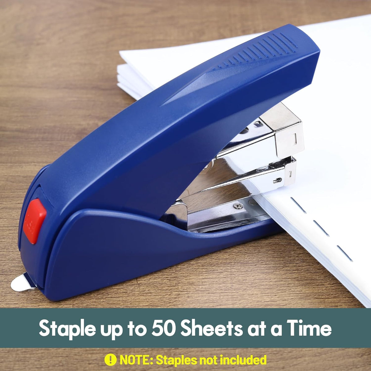 AFMAT ES10 Stapler for Desk, 50 Sheet Effortless Stapler, Desktop Stapler Staple with One Finger, Portable Handheld Ergonomic Stapler Heavy Duty,Green