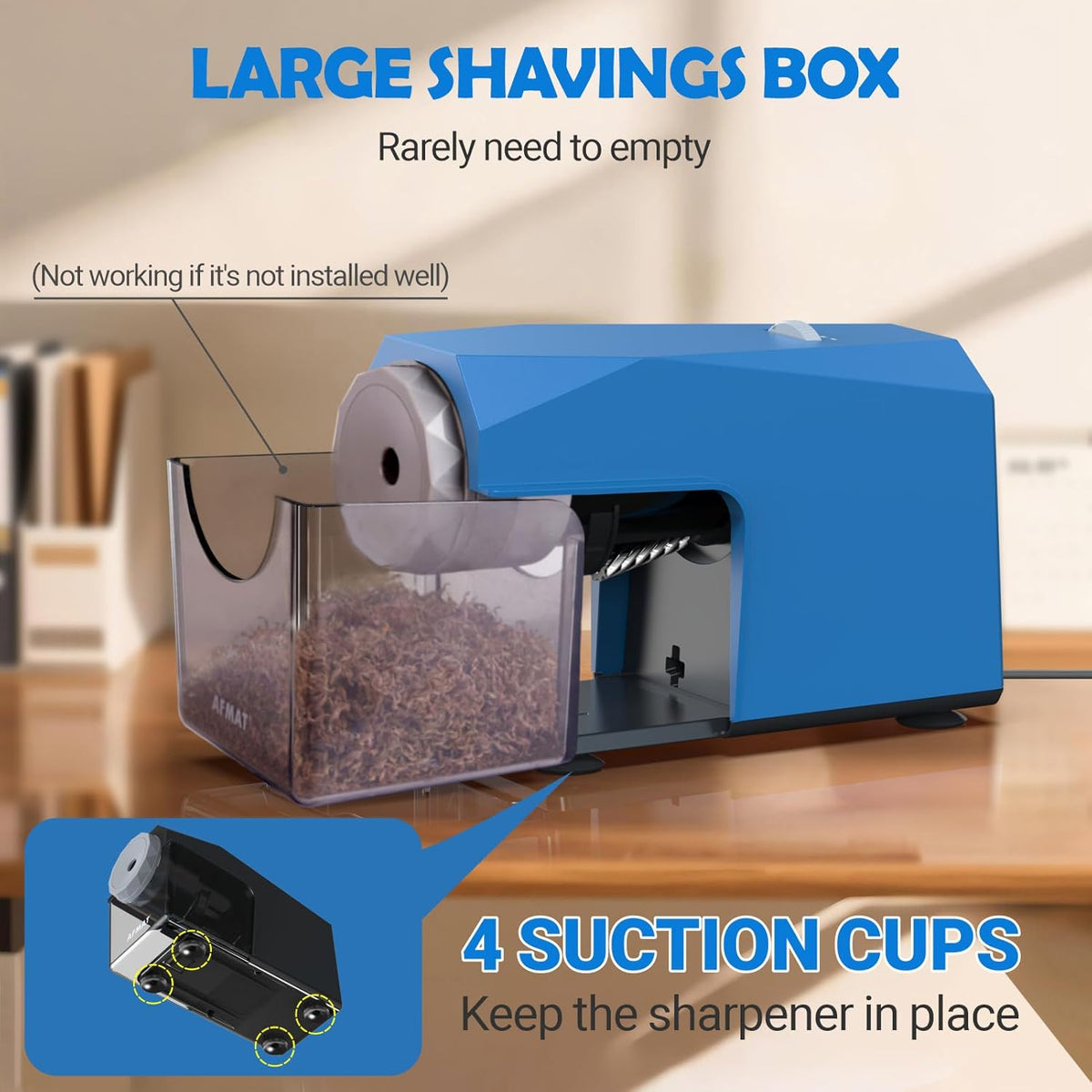 ✅Newest Model With Best Features✅Newly Upgraded Fully Automatic Electric Pencil Sharpener for 6.5-10.5mm No.2/Jumbo/Colored Pencils,3X Longer Cutter Life,PSC4BS