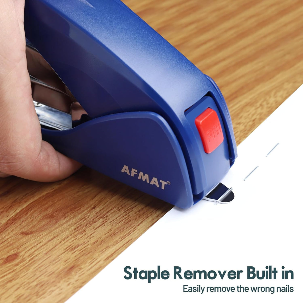 AFMAT ES10 Stapler for Desk, 50 Sheet Effortless Stapler, Desktop Stapler Staple with One Finger, Portable Handheld Ergonomic Stapler Heavy Duty,Green