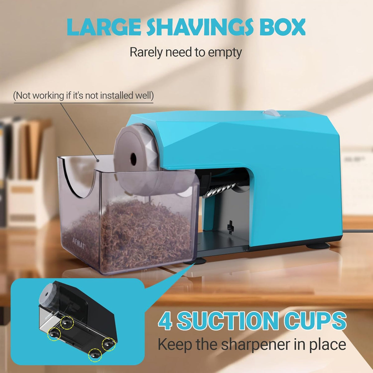 ✅Newest Model With Best Features✅Newly Upgraded Fully Automatic Electric Pencil Sharpener for 6.5-10.5mm No.2/Jumbo/Colored Pencils,3X Longer Cutter Life,PSC4CY