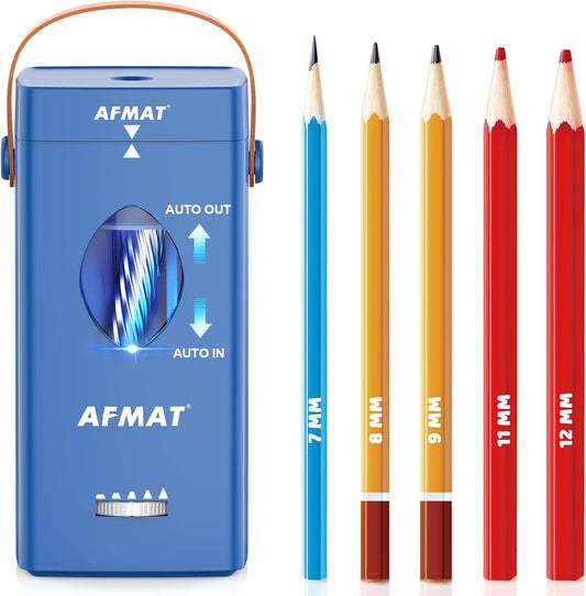 Newly Upgraded Fully Automatic Rechargeable Electric Pencil Sharpener for 6-12mm No.2/Jumbo Pencils, 3X Longer Cutter Life, PSC7BS