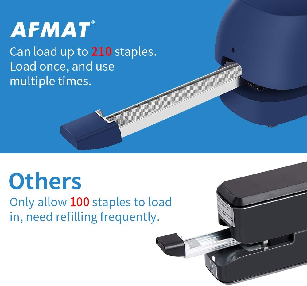 AFMAT ES03 Electric Stapler for Desk, Automatic Stapler Desktop, Office Staplers Electric, with Reload Reminder & Release Button, 25 Sheets Capacit,Black