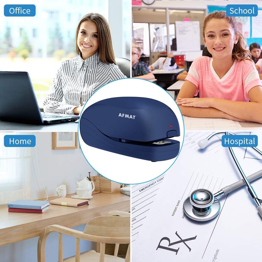 AFMAT ES03 Electric Stapler for Desk, Automatic Stapler Desktop, Office Staplers Electric, with Reload Reminder & Release Button, 25 Sheets Capacit,Black