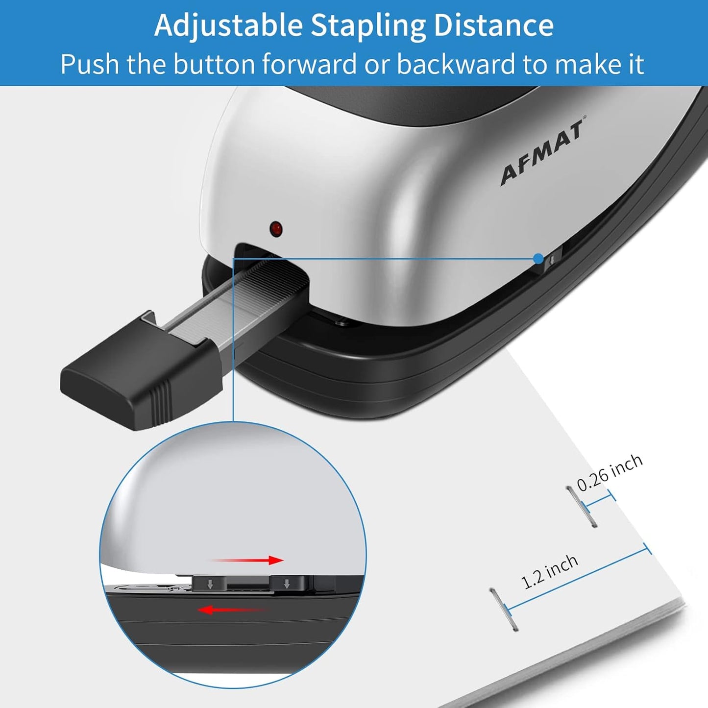 AFMAT ES03 Electric Stapler for Desk, Automatic Stapler Desktop, Office Staplers Electric, with Reload Reminder & Release Button, 25 Sheets Capacit,Black