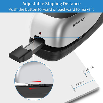 AFMAT ES03 Electric Stapler for Desk, Automatic Stapler Desktop, Office Staplers Electric, with Reload Reminder & Release Button, 25 Sheets Capacit,Black