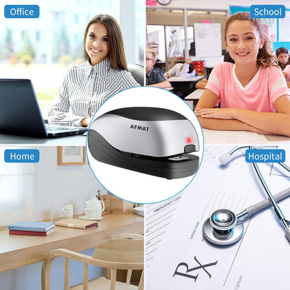 AFMAT ES03 Electric Stapler for Desk, Automatic Stapler Desktop, Office Staplers Electric, with Reload Reminder & Release Button, 25 Sheets Capacit,Black