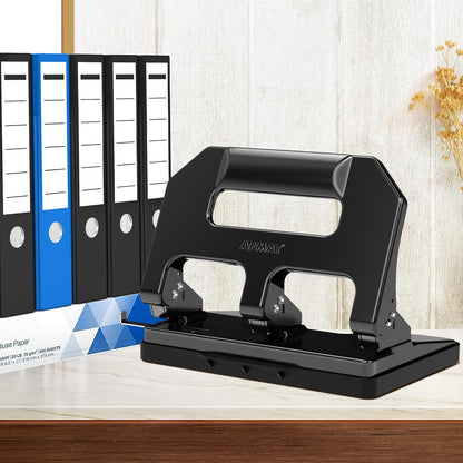 AFMAT HPX1 3 Hole Punch Heavy Duty, 3 Hole Puncher for Binder, 10000+ Punching Times, 40-Sheet Three Hole Punch,Black
