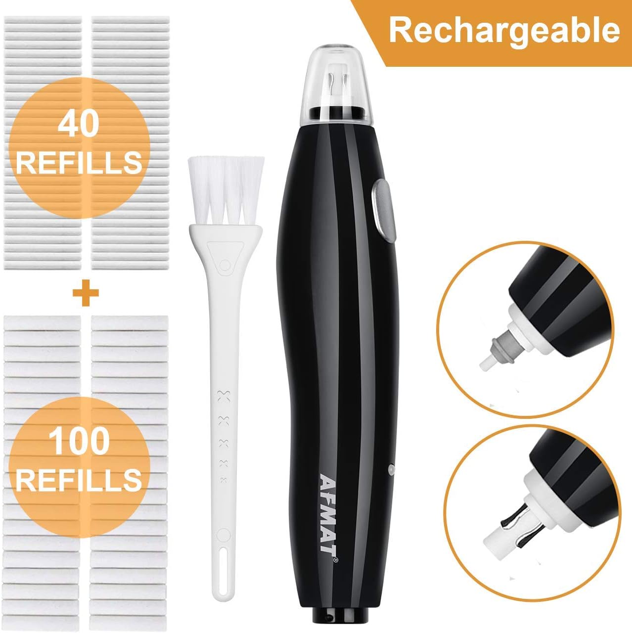 【Ali Haider Artist】AFMAT EE04 Electric Rechargeable Electric Eraser Kit for Artists,140 Refills for Drafting