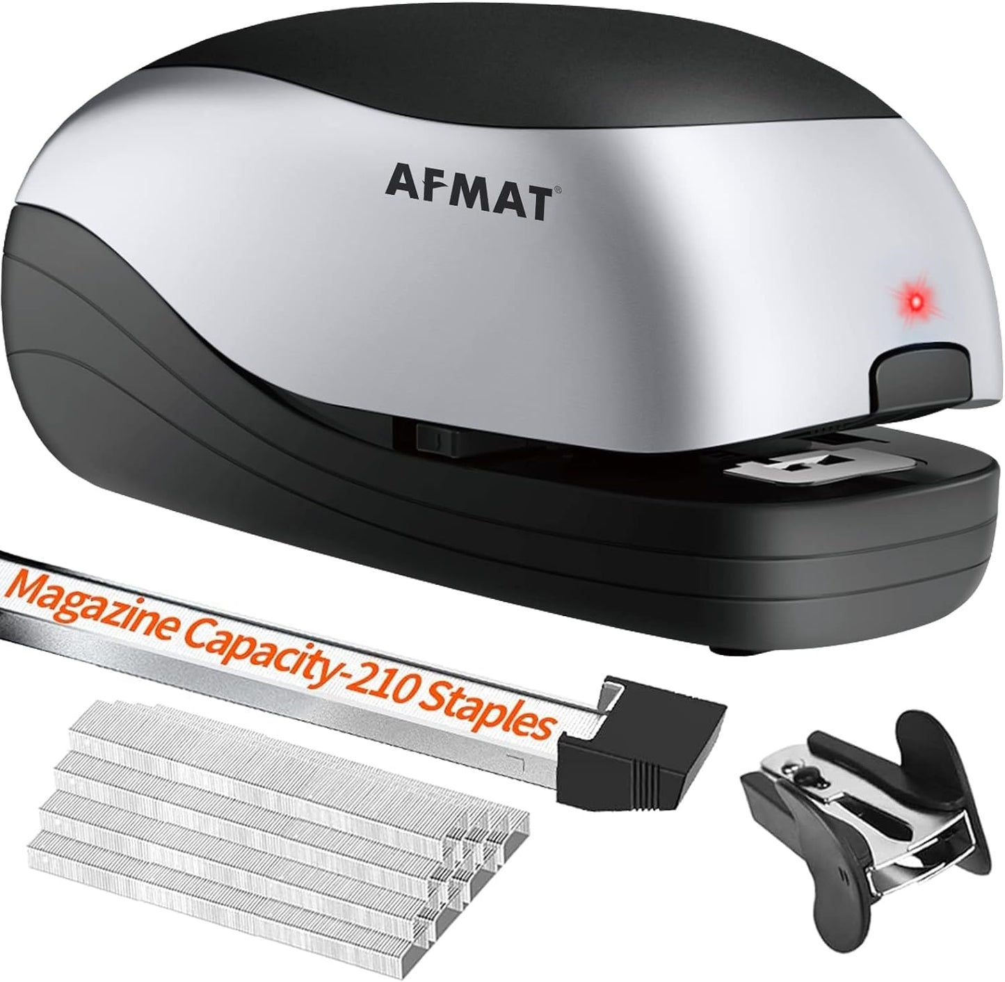 AFMAT ES03 Electric Stapler for Desk, Automatic Stapler Desktop, Office Staplers Electric, with Reload Reminder & Release Button, 25 Sheets Capacit,Black