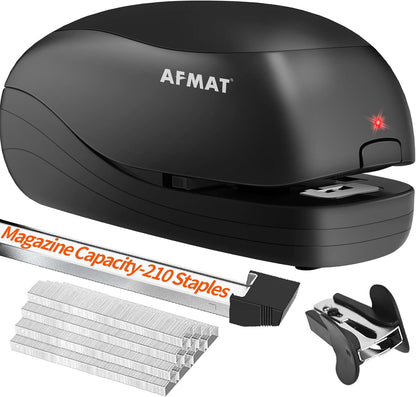 AFMAT ES03 Electric Stapler for Desk, Automatic Stapler Desktop, Office Staplers Electric, with Reload Reminder & Release Button, 25 Sheets Capacit,Black