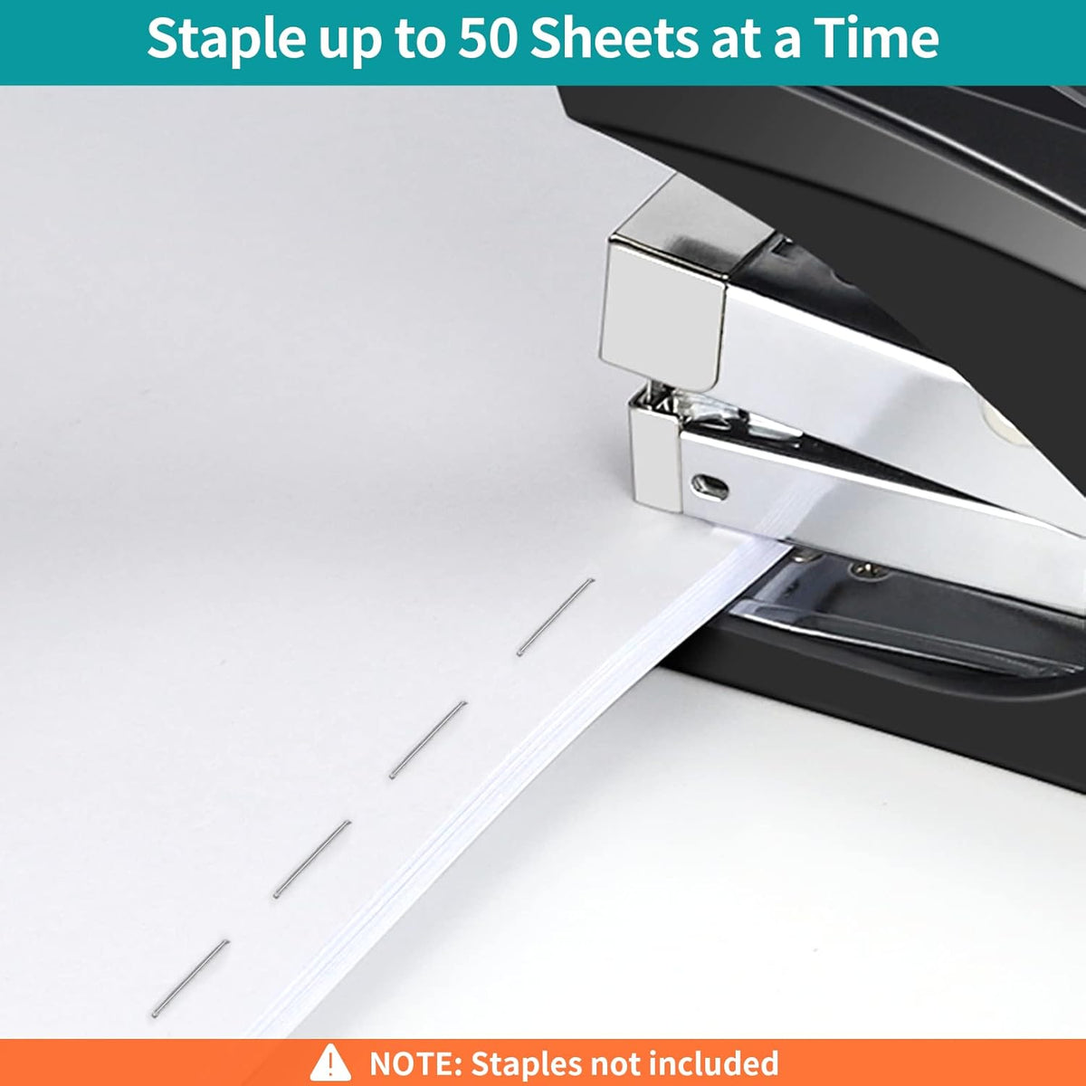 AFMAT ES10 Stapler for Desk, 50 Sheet Effortless Stapler, Desktop Stapler Staple with One Finger, Portable Handheld Ergonomic Stapler Heavy Duty,Green