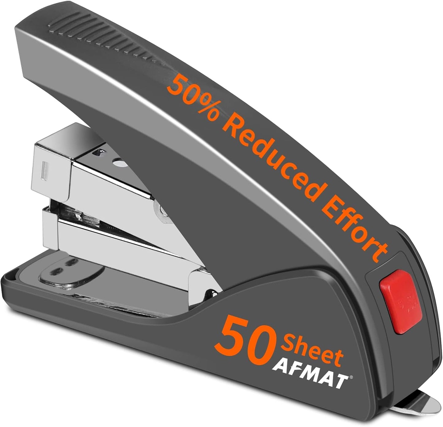 AFMAT ES10 Stapler for Desk, 50 Sheet Effortless Stapler, Desktop Stapler Staple with One Finger, Portable Handheld Ergonomic Stapler Heavy Duty,Green