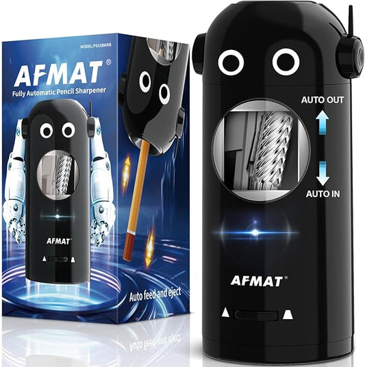 AFMAT PSX5RB Fully Automatic Robot Electric Pencil Sharpener for Colored Pencils 7-11.5mm,PSX5BKRB