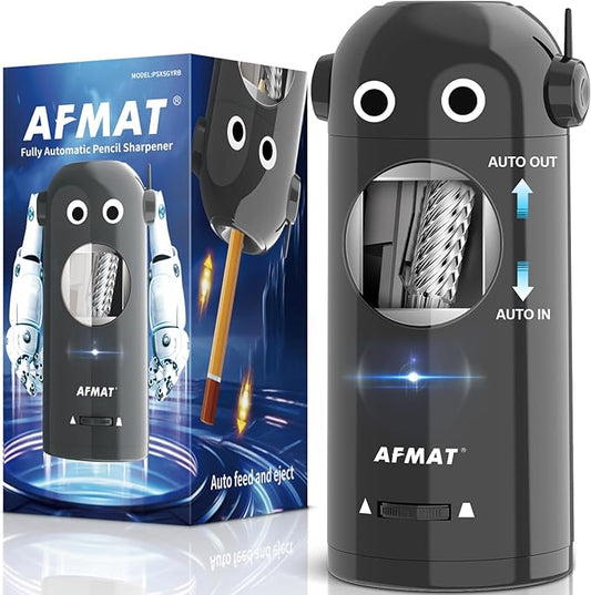 AFMAT PSX5RB Fully Automatic Robot Electric Pencil Sharpener for Colored Pencils 7-11.5mm,PSX5GYRB