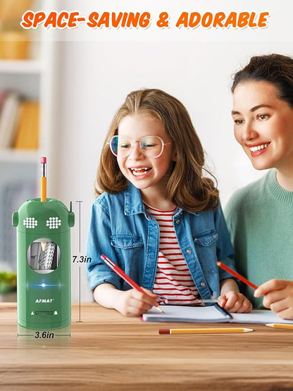 AFMAT PSX5EW Robot Fully Automatic Electric Pencil Sharpener for 7-11.5mm Pencils,PSX5GNEW