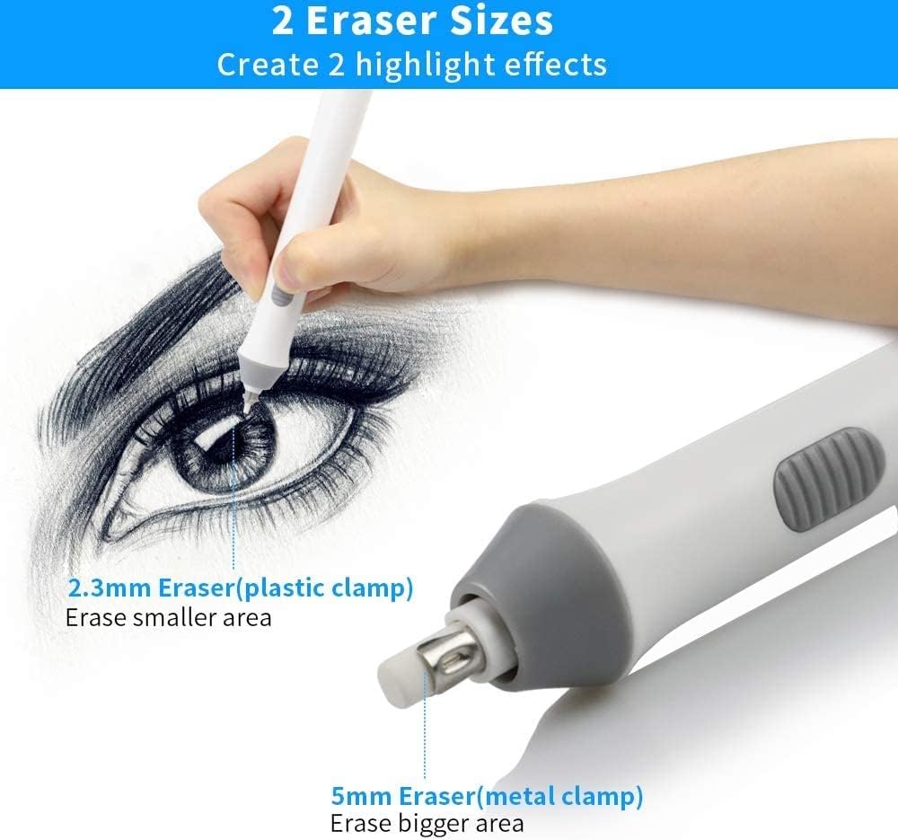 Electric Eraser Battery Operated for Artists, with 140 Eraser Refills, EEW001