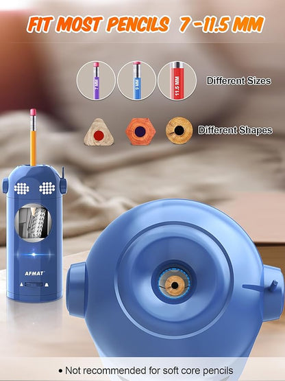 AFMAT PSX5EW Robot Fully Automatic Electric Pencil Sharpener for 7-11.5mm Pencils,PSX5GNEW