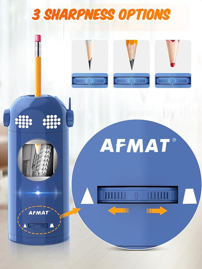 AFMAT PSX5EW Robot Fully Automatic Electric Pencil Sharpener for 7-11.5mm Pencils,PSX5GNEW
