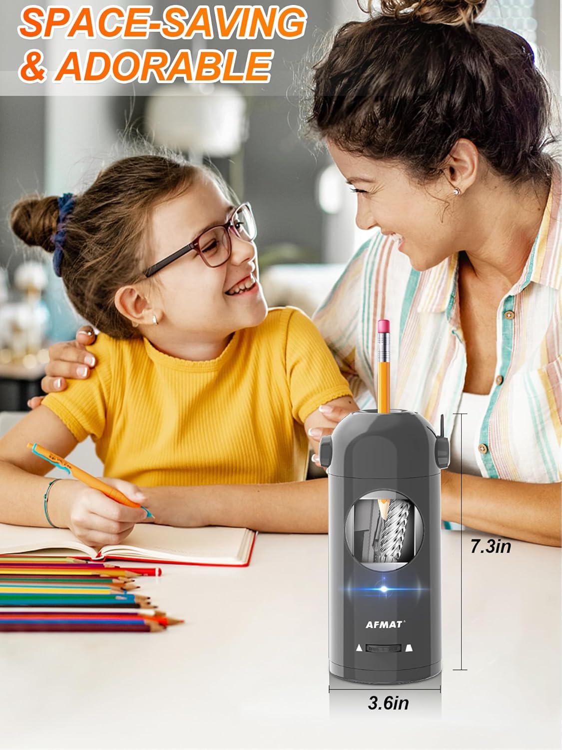 Available in Canada:AFMAT PSX5 Fully Automatic Electric Pencil Sharpener,AFMAT Electric Robot Pencil Sharpener for Colored Pencils 7-11.5mm,Blue