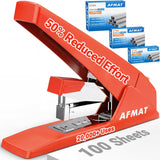 AFMAT ES18 Heavy Duty Stapler, 100-Sheet Effortless Desktop Stapler, ES18RD