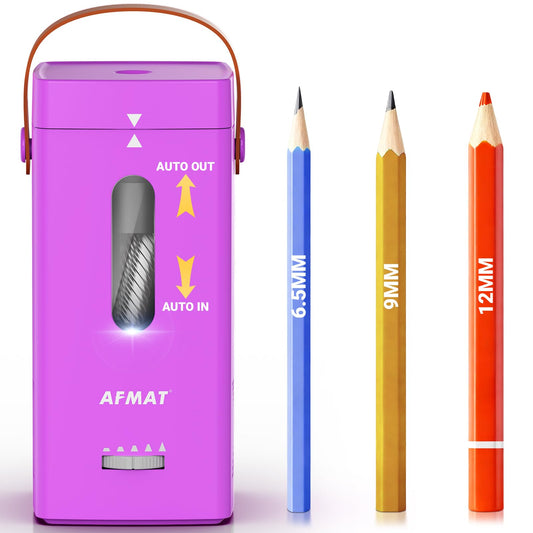 Newly Upgraded Fully Automatic Rechargeable Electric Pencil Sharpener, 3X Longer Cutter Life,PSC6PR