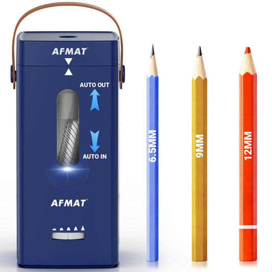 Newly Upgraded Fully Automatic Rechargeable Electric Pencil Sharpener for 6-12mm No.2/Jumbo Pencils, 3X Longer Cutter Life,PSC6BL