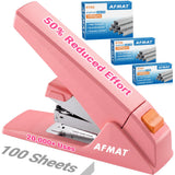 AFMAT ES18 Heavy Duty Stapler, 100-Sheet Effortless Desktop Stapler, ES18PK