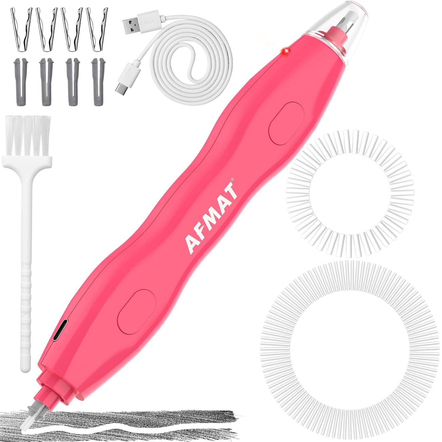 AFMAT Electric Eraser, with 140 Eraser Refills, Rechargeable Pencil Erasers for Artists, Electric Erasers for Drafting, Drawing, Painting, Sketching, Architectural Plans, Detailer Tool EE25RD