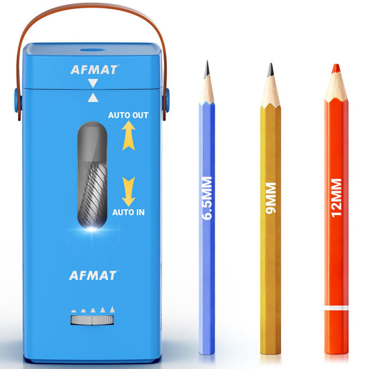 Newly Upgraded Fully Automatic Rechargeable Electric Pencil Sharpener for 6-12mm No.2/Jumbo Pencils, 3X Longer Cutter Life,PSC6BS